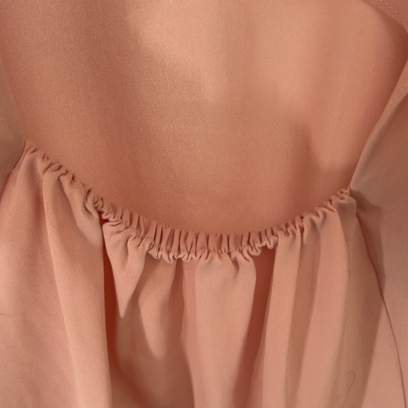 BCBGmaxazria Chiffon Pink Cut Out Back Top - Picture 6 of 6